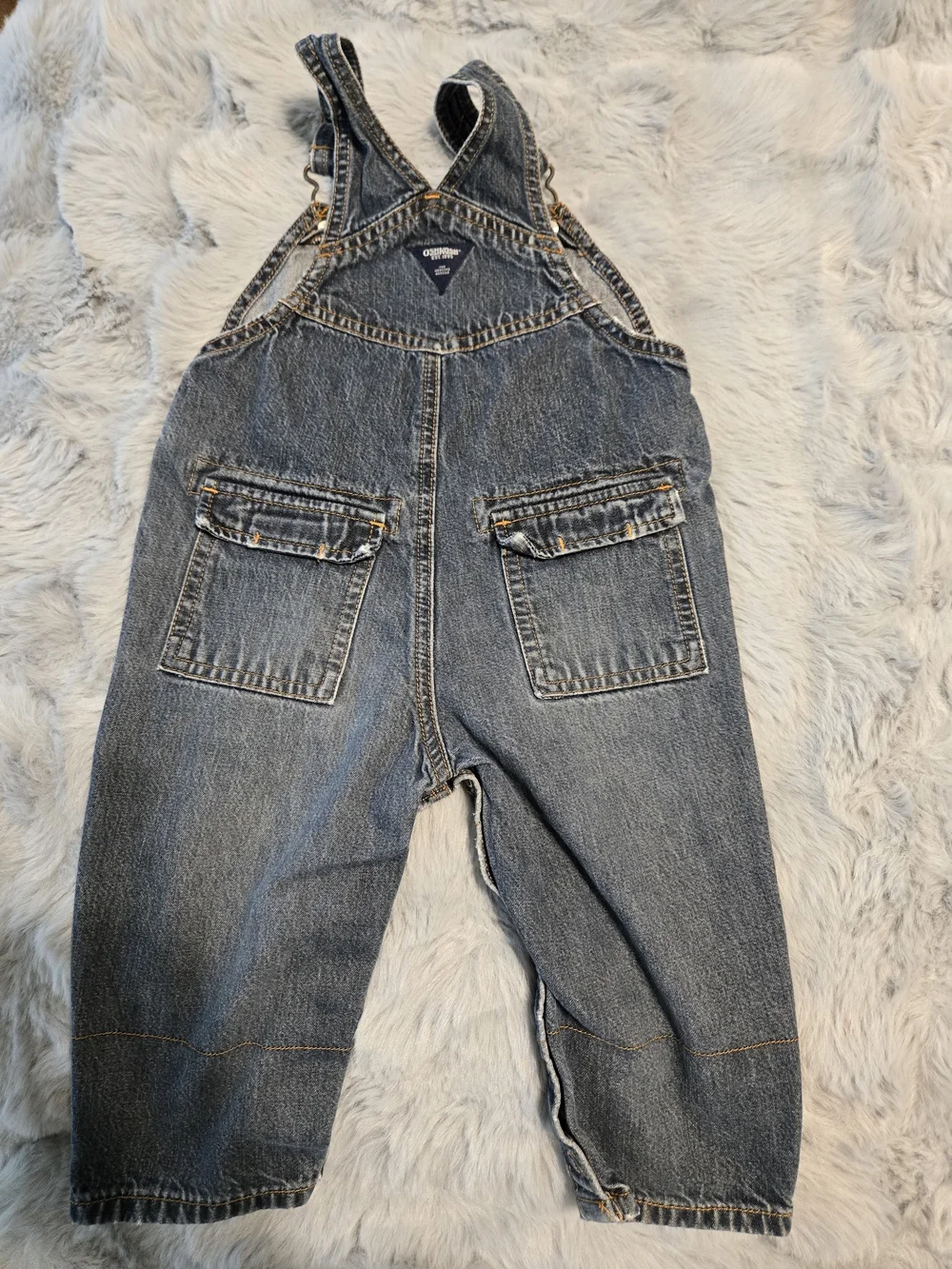 Vintage OshKosh B'gosh Vestbak Denim Baby Overalls 18 Months Snap Bottom 90s